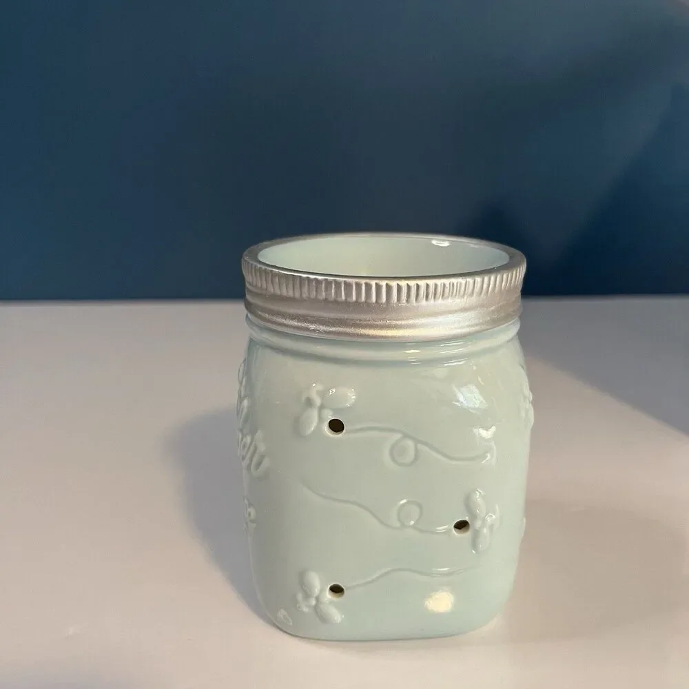 Scentsy Wall Plug Mini Wax Warmer Chasing Fireflies Mason Jar w box Summer Cabin